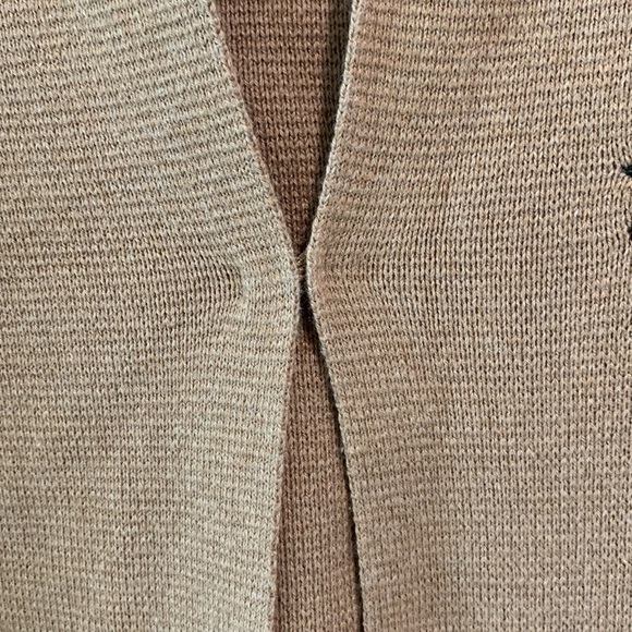 Chicos - tan/black embroidered sweater coat - Picture 4 of 13